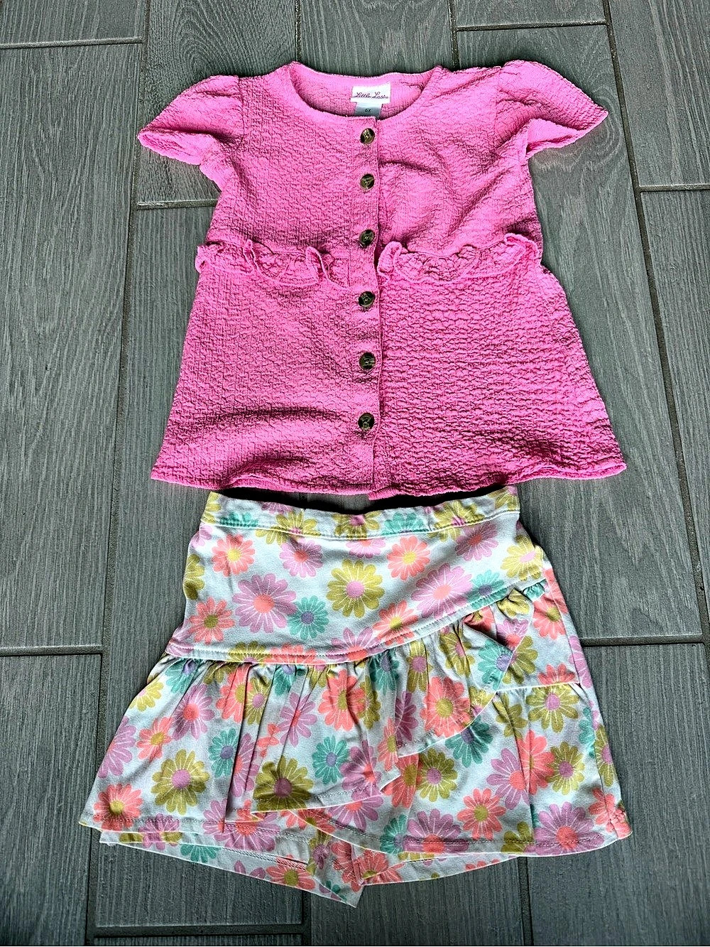 Little Lass Girls Floral Matching Set Size 6X
